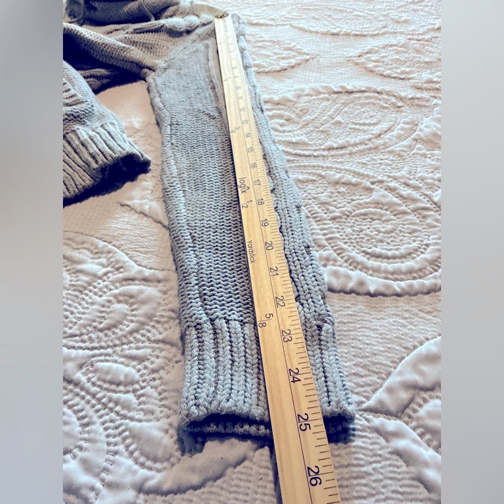 Y2K 90,S L.L. Bean Women's Gray Cable Knit Turtleneck Sweater - Picture 10 of 12